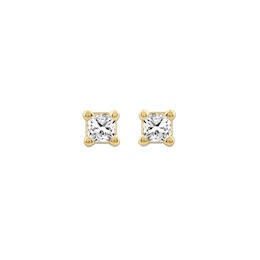 0.10 CT. T.W. Princess-Cut Diamond Solitaire Stud Earrings in 10K Gold (J/I2)