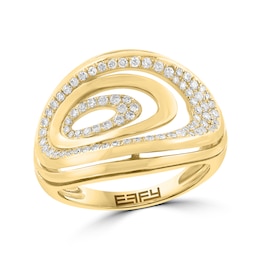EFFY™ Collection 0.30 CT. T.W. Diamond Oval Swirl Ring in 14K Gold