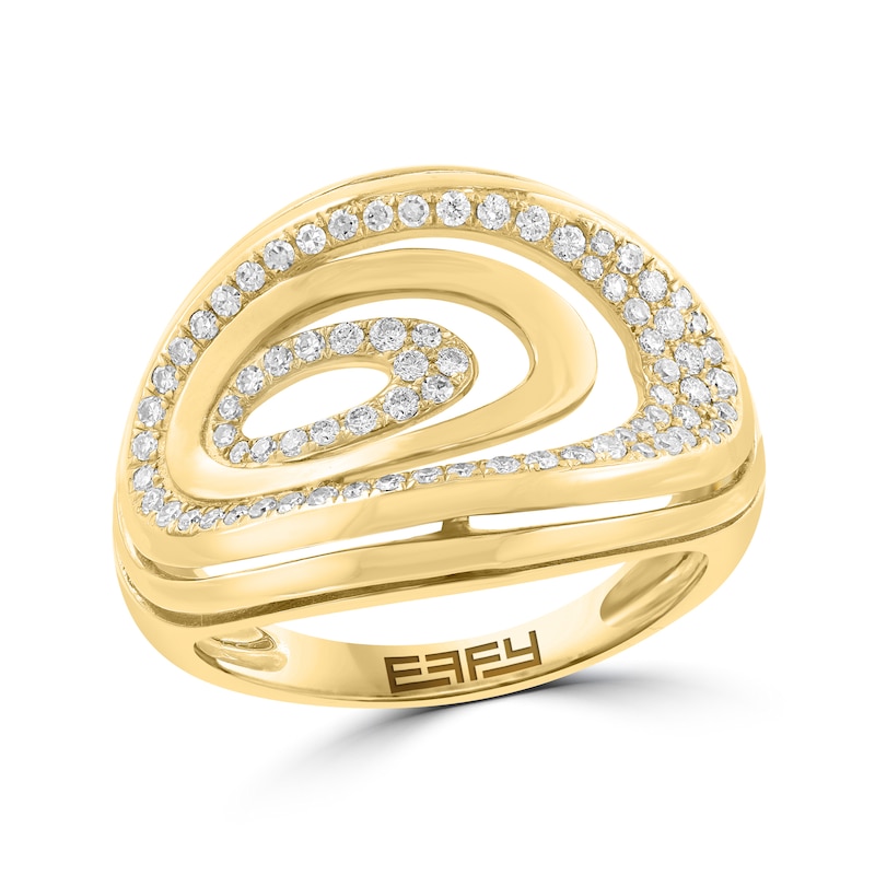 EFFY™ Collection 0.30 CT. T.W. Diamond Oval Swirl Ring 14K Gold