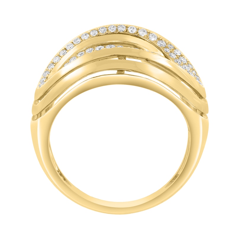 EFFY™ Collection 0.30 CT. T.W. Diamond Oval Swirl Ring 14K Gold
