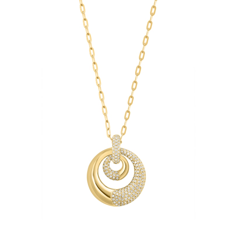 EFFY™ Collection 0.30 CT. T.W. Diamond Circle Necklace in 14K Gold - 18"