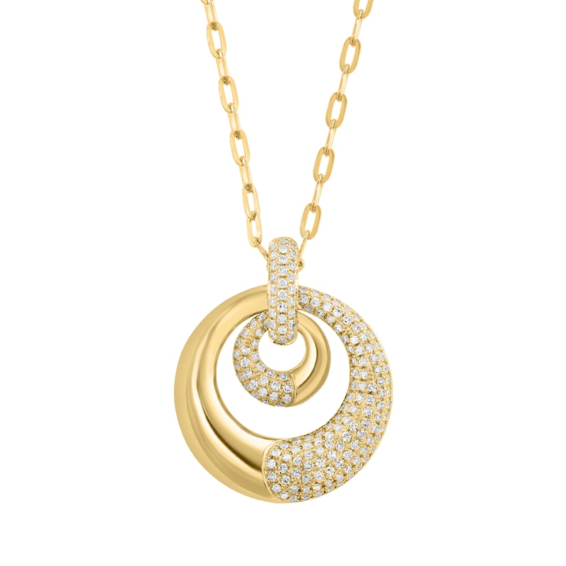 EFFY™ Collection 0.30 CT. T.W. Diamond Circle Necklace in 14K Gold - 18"