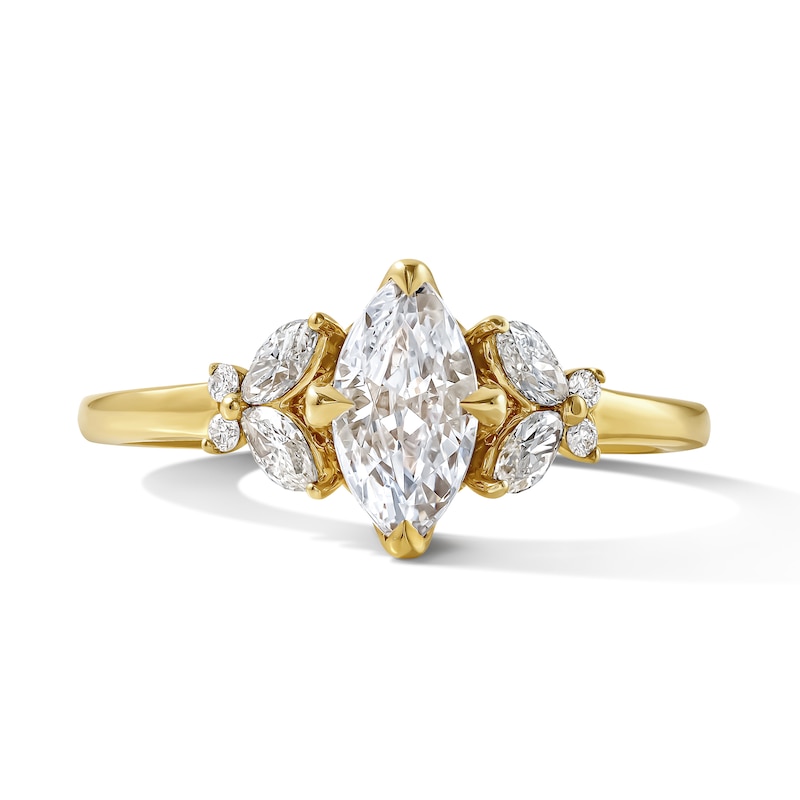 Vera Wang 0.95 CT. T.W. Marquise-Cut Diamond Floral Engagement Ring in 14K Gold