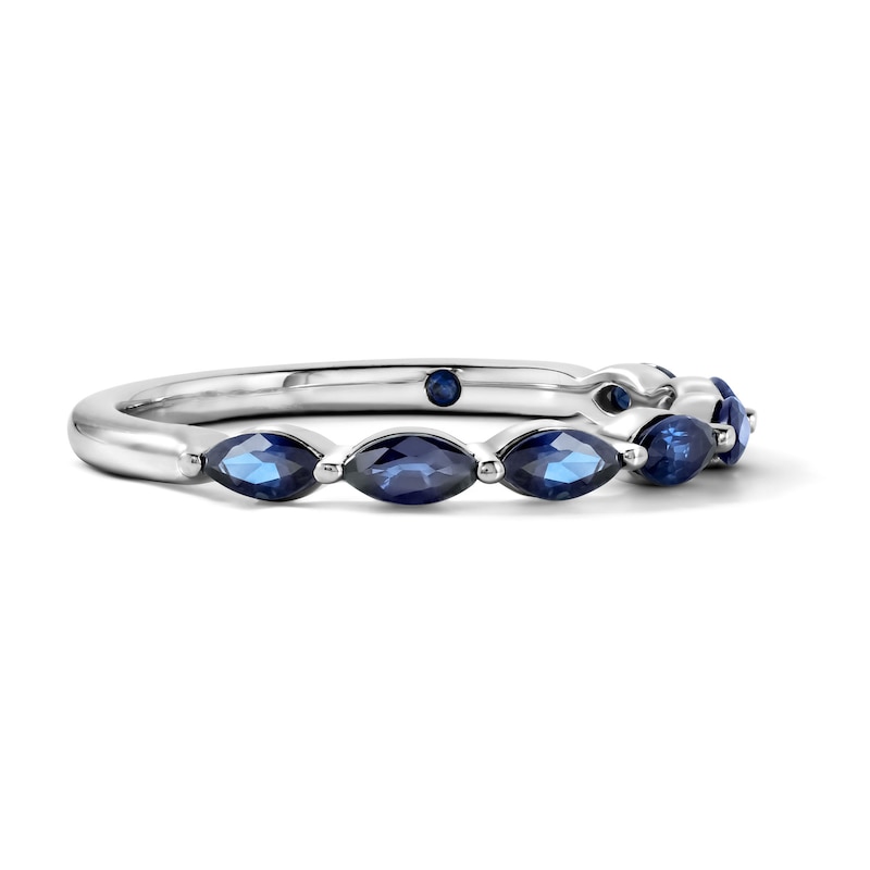 Vera Wang Marquise-Cut Blue Sapphire Band in 14K White Gold