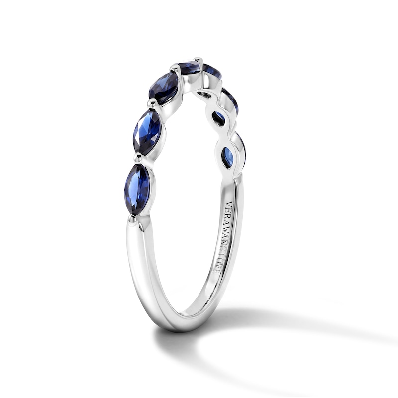 Vera Wang Marquise-Cut Blue Sapphire Band in 14K White Gold