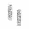 Thumbnail Image 0 of Previously Owned - 0.10 CT. T.W. Diamond Huggie Hoop Earrings in 10K White Gold