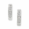 Previously Owned - 0.10 CT. T.W. Diamond Huggie Hoop Earrings in 10K White Gold