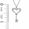 Thumbnail Image 1 of Previously Owned - 0.05 CT. T.W. Diamond Small Heart Key Pendant in Sterling Silver