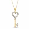 Thumbnail Image 0 of Previously Owned - Heart Key Pendant in 14K Gold - 17"