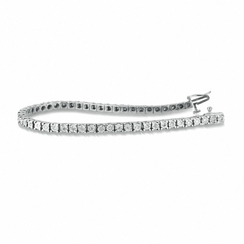 Main Image 1 of Previously Owned - 1.00 CT. T.W. Diamond Miracle Tennis Bracelet in 10K White Gold