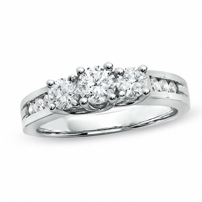 Main Image 1 of Previously Owned - 0.50 CT. T.W. Diamond Prong Band in 14K White Gold
