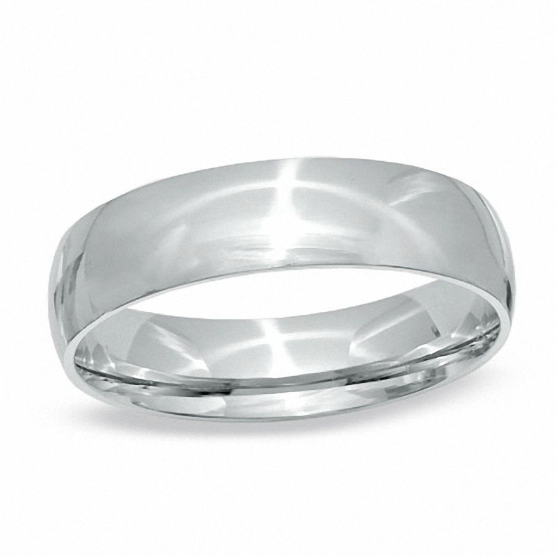 Previously Owned - Men's 5.0mm Comfort Fit Wedding Band in 14K White Gold