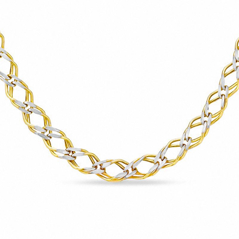 Previously Owned - Double Link Necklace in Sterling Silver and 14K Gold Plate - 17"