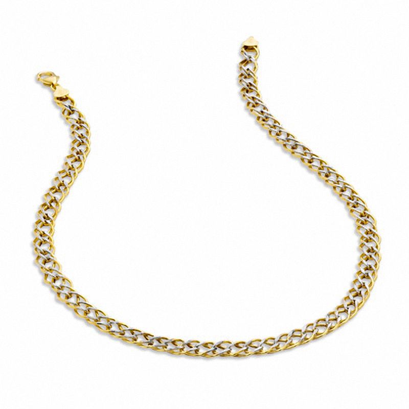 Main Image 2 of Previously Owned - Double Link Necklace in Sterling Silver and 14K Gold Plate - 17"