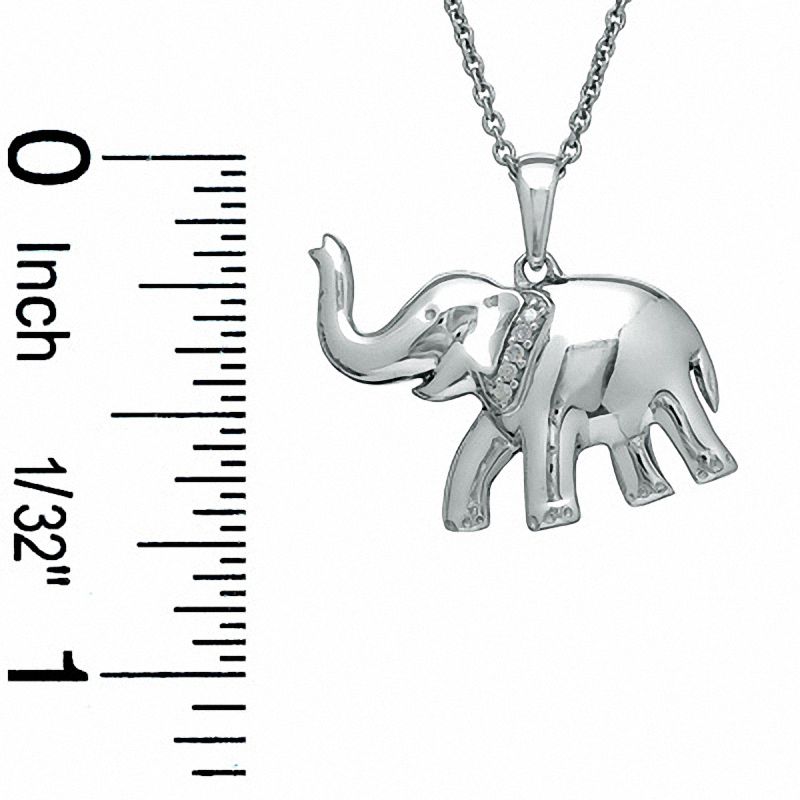 Previously Owned - Diamond Accent Elephant Pendant in Sterling Silver