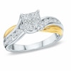 Thumbnail Image 0 of Previously Owned - 1.00 CT. T.W. Princess-Cut Quad Diamond Engagement Ring in 14K Two-Tone Gold