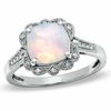 Thumbnail Image 0 of Previously Owned - 8.0mm Cushion-Cut Lab-Created Opal Vintage-Style Ring in Sterling Silver
