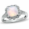 Thumbnail Image 1 of Previously Owned - 8.0mm Cushion-Cut Lab-Created Opal Vintage-Style Ring in Sterling Silver