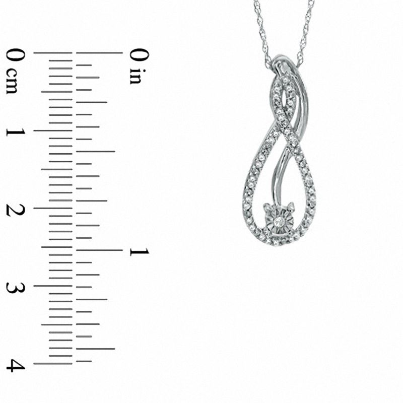 Previously Owned - 0.12 CT. T.W. Diamond Swirl Pendant in Sterling Silver