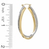 Thumbnail Image 2 of Previously Owned - Oval Bypass Earrings in Sterling Silver and 14K Gold