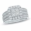 Thumbnail Image 0 of Previously Owned - 1.50 CT. T.W. Quad Princess-Cut Diamond Framed Bridal Set in 14K White Gold