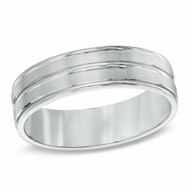 Previously Owned - Men's 6.0mm Wedding Band in 10K White Gold