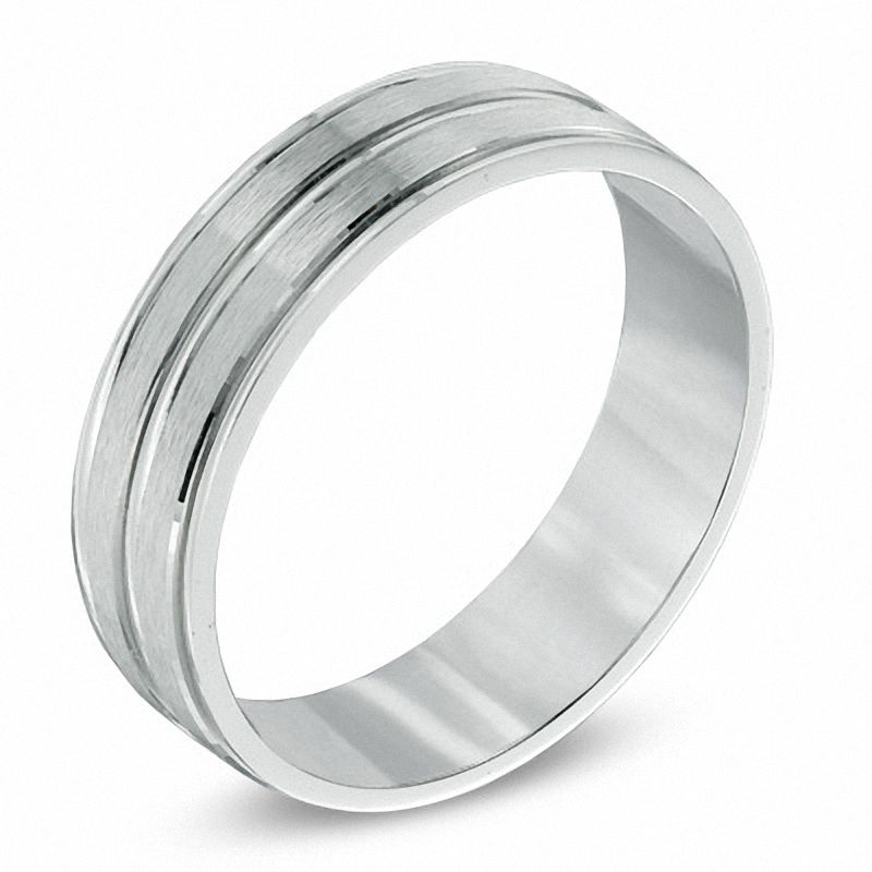 Previously Owned - Men's 6.0mm Wedding Band in 10K White Gold