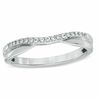 Thumbnail Image 0 of Previously Owned - 0.10 CT. T.W. Diamond Twist Contour Wedding Band in 14K White Gold