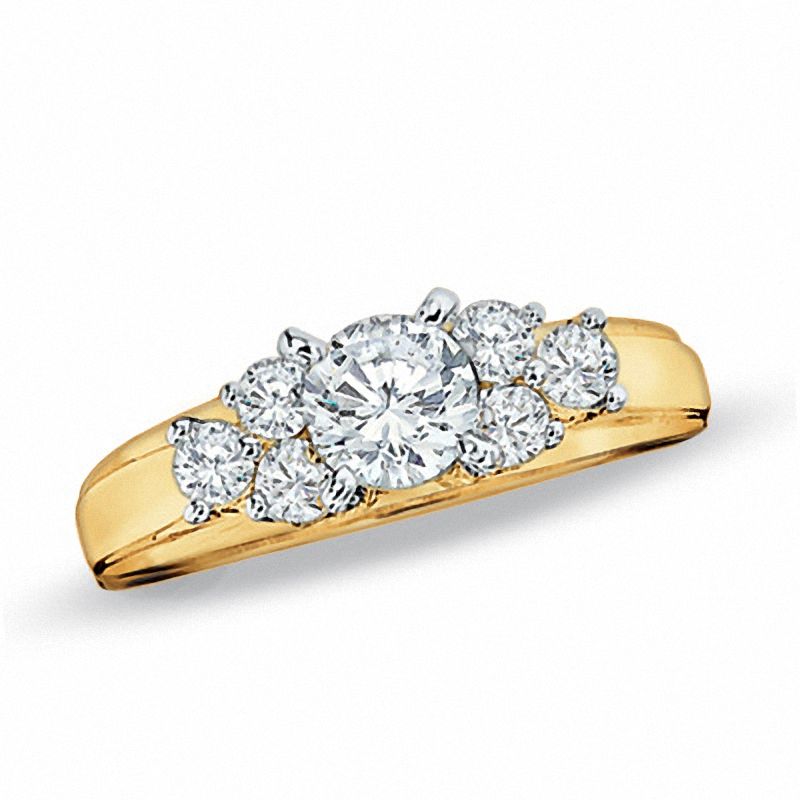 Main Image 1 of Previously Owned - 0.50 CT. T.W. Diamond Cluster Engagement Ring in 14K Gold