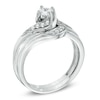 Thumbnail Image 2 of Previously Owned - 0.33 CT. T.W. Princess-Cut Diamond Swirl Bridal Set in 10K White Gold