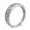 Thumbnail Image 1 of Previously Owned - 0.25 CT. T.W. Diamond Checkerboard Wedding Band in 10K White Gold