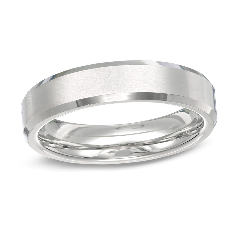 Previously Owned - Triton Men's 5.0mm Comfort Fit Wedding Band in White Tungsten