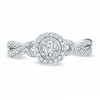 Thumbnail Image 1 of Previously Owned - 0.38 CT. T.W. Diamond Framed Twisted Shank Ring in 14K White Gold (I/I1)