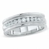 Thumbnail Image 0 of Previously Owned - Men's 0.50 CT. T.W. Diamond Channel Milgrain Band in 14K White Gold