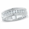 Thumbnail Image 0 of Previously Owned - Men's 0.50 CT. T.W. Diamond Channel Milgrain Band in 14K White Gold