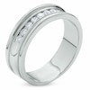 Thumbnail Image 1 of Previously Owned - Men's 0.50 CT. T.W. Diamond Channel Milgrain Band in 14K White Gold