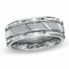 Thumbnail Image 1 of Previously Owned - Triton 8.0mm Comfort Fit Slant Wedding Band in White Tungsten