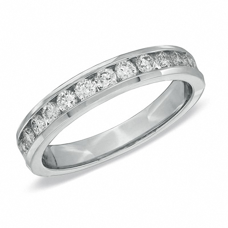 Previously Owned - 0.50 CT. T.W. Diamond Channel Band in 14K White Gold (I/SI2)