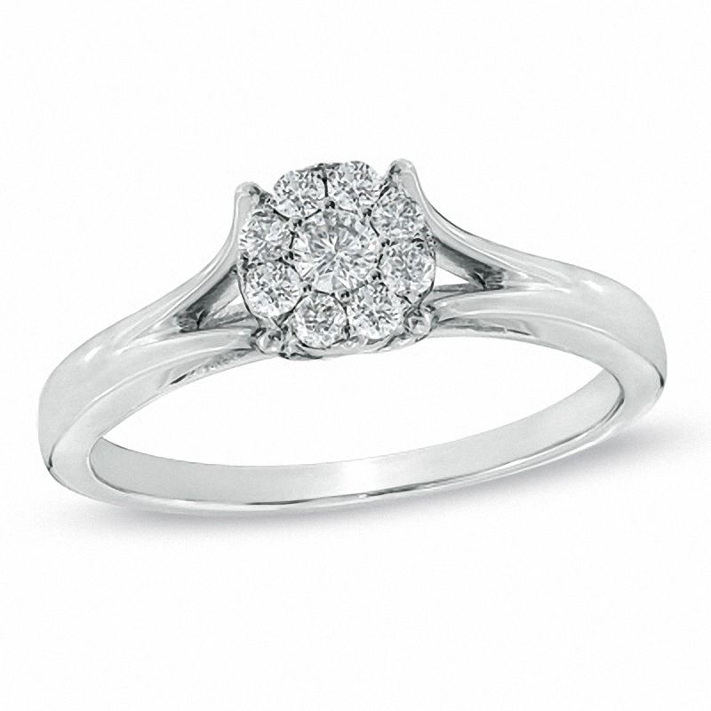 Previously Owned - 0.25 CT. T.W. Composite Diamond Engagement Ring in 10K White Gold|Peoples Jewellers