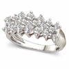 Thumbnail Image 0 of Previously Owned - 1.00 CT. T.W. Diamond Cluster Double Row Anniversary Ring in 10K White Gold