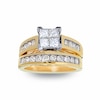Thumbnail Image 0 of Previously Owned - 1.50 CT. T.W. Quad Square-Cut Diamond Bridal Set in 14K Gold