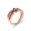 Thumbnail Image 1 of Previously Owned - 0.25 CT. T.W. Champagne and White Diamond Bypass Ring in 10K Rose Gold