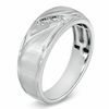 Thumbnail Image 2 of Previously Owned - 0.10 CT. T.W. Diamond Three Stone Slant Band in 10K White Gold