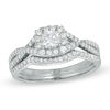 Thumbnail Image 0 of Previously Owned - 0.70 CT. T.W. Diamond Twist Shank Bridal Set in 14K White Gold