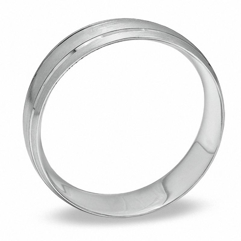 Main Image 2 of Previously Owned - Men's 6.0mm Comfort Fit Wedding Band in 10K White Gold