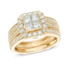 Thumbnail Image 0 of Previously Owned - 1.50 CT. T.W. Quad Princess-Cut Frame Diamond Bridal Set in 14K Gold