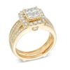 Thumbnail Image 1 of Previously Owned - 1.50 CT. T.W. Quad Princess-Cut Frame Diamond Bridal Set in 14K Gold