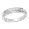 Thumbnail Image 0 of Previously Owned - Men's 0.10 CT. T.W. Three Stone Diamond Ring in 10K White Gold