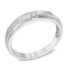 Previously Owned - Men's 0.10 CT. T.W. Three Stone Diamond Ring in 10K White Gold