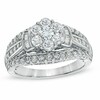 Thumbnail Image 0 of Previously Owned - 1.25 CT. T.W. Diamond Cluster Collar Engagement Ring in 10K White Gold